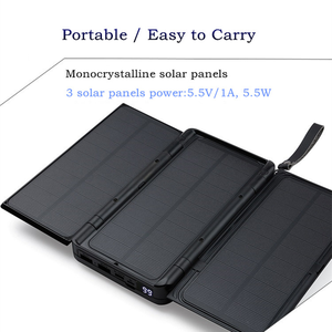 Prodotti di tendenza 2022 nuovi arrivi banca di energia solare wireless portatile 20000mah con pannelli solari piegati 3 pezzi - Product Image 3