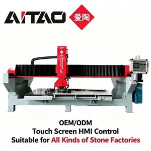 เครื่องตัดหินอ่อน หินควอตซ์ และกระเบื้อง แบบอัตโนมัติ 5+2 แกน CNC พร้อมมอเตอร์ประหยัดพลังงาน ยี่ห้อ AITAO Machinery - Product Image 1