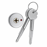 Cylindre de serrure d'urgence en métal, coque brillante, fonctionnement fluide, 2 clés pour armoire et coffre-fort