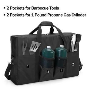 Étui de transport pour réchaud de camping, housse de transport portable avec réchaud à gaz à 2 brûleurs, sac de rangement compatible avec les réchauds de camping - Product Image 3