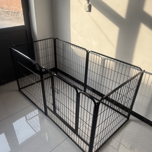 Plastik Tepsili Küçük Köpek Kafesi Tek Kapılı Tasarım Kompakt Yavru Oyun Parkı İç Mekan Eğitim Kafesi Kolay Kurulum - Product Image 3