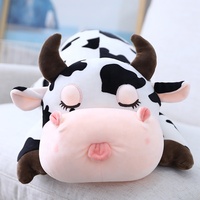 Peluche vache mignonne de 30 cm, adorable jouet en peluche de vache laitière réaliste, coussin de sieste doux, cadeau d'anniversaire pour enfant et bébé