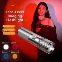 Projecteur de Lumière Portable 25W S28 pour Photographie, Température de Couleur Réglable 2700-7500K, Lumière d'Appoint, Projecteur de Gobo et d'Ombre pour le Direct
