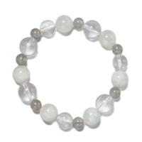 Bracelets en quartz rose de Madagascar faits à la main, énergie curative, porte-bonheur, argent, bracelets spirituels pour femmes