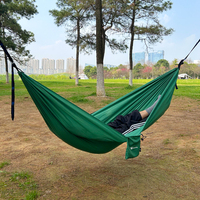 Maßgefertigte Doppel-Nylon-Hängematte mit Baumgurten, Schnellaufbau für Camping
