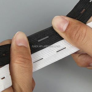 Wholesales 15mm 20mm 25mm 30mm Stock Adjustable <strong>Button</strong> <strong>Hole</strong> <strong>Elastic</strong> Band Webbing <strong>Tape</strong> - Product Image 6