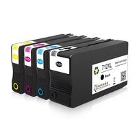 Cartuchos de Tinta Remanufacturados 712XL con Tinta de Colorante para Impresoras HP T650 T630 T250 T210 T230