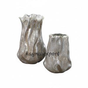 Nouveau style de vases à fleurs en métal double ton en argent enduit fini nouveau pot de fleur en métal de luxe en gros pas cher prix maison jardin - Product Image 1