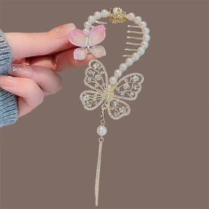 2025 New Rhinestone Pearl Flower <strong>Hairpin</strong> <strong>Colorful</strong> Head Clip Women's Hair Jewelry - Product Image 6