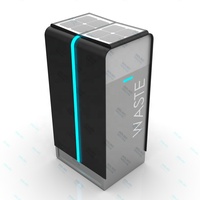 Contenedor de Basura Solar Rectangular Moderno de Alta Calidad con Marco de Aluminio, Puerta Inteligente con Apertura Automática, Cajas de Luz Publicitarias con Transmisión de Voz