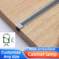 Profilé LED COB haute densité anti-éblouissement pour armoire, lampe de placard T5, bande lumineuse à 45 degrés, 6000K, anodisé, directement de l'usine