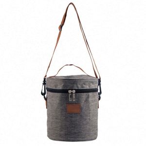 Lightweight Portable Round Insulated Picnic Waterproof Outdoor Lunch Cooler Bag - Product Image 1