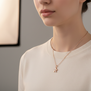 Ensemble de bijoux de qualité exceptionnelle au design classique avec pendentif brillant, or rose massif 18 carats, diamants naturels véritables, pendentif exquis - Product Image 5