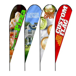 Prix d'usine bon marché Drapeaux de <span class=keywords><strong>pied</strong></span> d'impression numérique Poteaux de carbone double face Drapeau de plage - Product Image 6