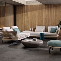 Ensemble de canapés en rotin tressé imperméable haut de gamme pour cour, balcon, patio, villa, hôtel