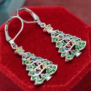 Orecchini Pendenti a Forma di Albero di Natale, Gioielli Dolci e Alla Moda per le Festività - Product Image 4