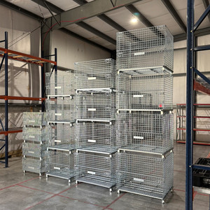 Cestas Metálicas Plegables para Almacenamiento, Forma Cúbica, Ruedas Giratorias, Fácil Montaje, Resistentes y Duraderas, Capacidad de 1000 kg, Anticorrosivas - Product Image 4