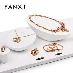 FANXI高品质展示架白色实木珠宝展示套装新款木制设计珠宝展示架