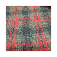 Tissu à carreaux mélangé 20% laine - Matière de revêtement en laine/polyester à carreaux tricolores pour vestes et manteaux d'hiver