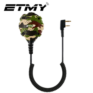Micrófono con altavoz Etmy con mango y conector de 2 pines para walkie talkie y radio bidireccional - Product Image 1