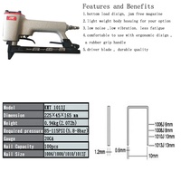 Agrafeuse pneumatique industrielle et bricolage KMT de type U 1013J, cloueur à clous de 20 GA, capacité de 100 clous, garantie de 6 mois