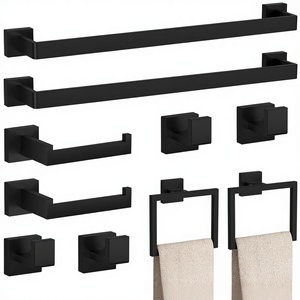 Accessori <span class=keywords><strong>Bagno</strong></span> in Acciaio Inox per Hotel, Set Portasciugamani da Parete, <span class=keywords><strong>Porta</strong></span> Carta Igienica - Product Image 1