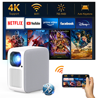 Proyector de Cine en Casa Portátil CRE CR32, Resistente al Polvo, Inteligente, WIFI, 3D, LCD, 4K, Android, IPTV, LED, 5000 Lúmenes, con Diseño de Tela Artística