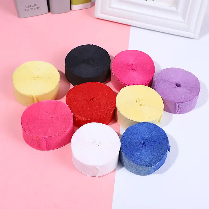 4.5cm * 25m đầy màu sắc bên cao cấp Crepe giấy cuộn sinh nhật đám cưới bên DIY trang trí Crepe giấy streamers