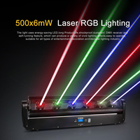 SHEHDS 6x500mW Laser RVB à 6 Yeux DMX512, Projecteur Laser Mobile pour DJ, Scène et Club