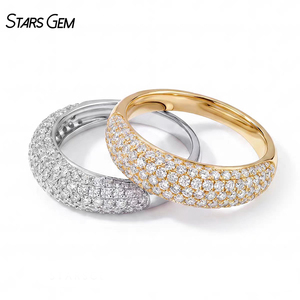 Anillo de Boda de Lujo con Diamantes Cultivados en Laboratorio, Engaste Micronizado, Oro Sólido de 10K - Product Image 1