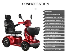 Scooters électriques pour personnes âgées, certifiés CE, 4 roues, en acier et alliage d'aluminium, avec siège, chaise électrique pour monter les escaliers - Product Image 3