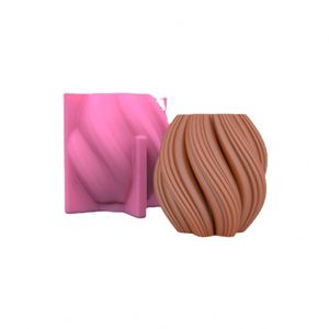 Custom Large Resin Wax Jar with 3D Spiral Design Luxury Silicon Body <b>Mould</b> Mold for Candle Birthday Pillar Making New Cake Tools - Product Image 4