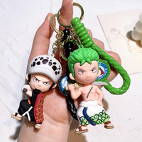 Porte-clés en caoutchouc souple style mignon, pendentif, ornement de voiture, figurine de dessin animé, bloc de construction en plastique
