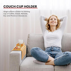 LG Factory Wholesale sofá consola portavasos organizador Buddy couchbar sofá reposabrazos bandeja bocadillo bambú sofá portavasos bandeja - Product Image 4
