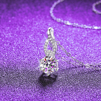 Colliers tendance pour femmes, best-sellers, minimalistes, en argent 925, avec moissanite colorée de 1 carat, taille ronde, qualité VVS, certifiée GRA