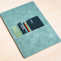 Carnet A4 en cuir PU écologique avec fermeture magnétique, pochette de rangement pour téléphone, porte-stylo - Organiseur de documents couleur personnalisable