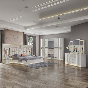 Ensemble de lit complet le plus récent pour adultes, style appartement, mobilier de <span class=keywords><strong>chambre</strong></span> d'hôtel avec armoire king size et fonctions de rangement personnalisables - Product Image 3