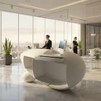 Eiförmiger Empfangstresen aus Fiberglas, Großes Modernes Design für Bürogebäude, Hotels, Schönheitssalons und Spas, Langlebig und Individuell Anpassbar