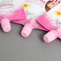 Échantillon de crème liquide pour le visage en sachet avec bec verseur, petit emballage personnalisé avec logo pour produits cosmétiques