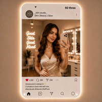 Personalisierter Sensor-Schalter LED-Spiegel-Schild im Instagram-Stil Selfie-Wandleuchte für Wohnzimmer & Villa-Dekoration