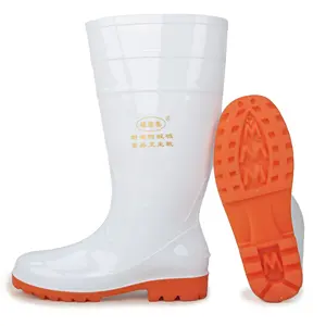 बारिश जूते सफेद तेल एसिड क्षार प्रतिरोधी प्लास्टिक पीवीसी रबर खाद्य उद्योग कार्यशाला निविड़ अंधकार वयस्क पॉलिएस्टर यूनिसेक्स