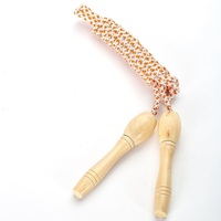 Corde à sauter en bois unisexe de haute qualité avec poignée en corde de coton et longueur réglable