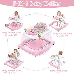 Marche-bébé pliable en plastique pour éviter les jambes en O, avec roues et musique, jouet multifonctionnel pour l'apprentissage de la marche - Product Image 2