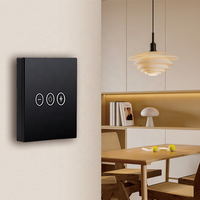 Variateur d'intensité tactile Bilihondim BLE Mesh5.0 1 canal noir 200W, contrôle par application Tuya, installation murale facile, contrôle sans fil