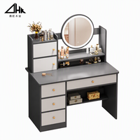 Ensemble de coiffeuse modulaire moderne avec miroir LED intelligent et grand meuble de rangement