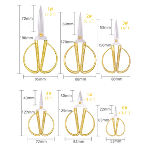 <span class=keywords><strong>Ciseaux</strong></span> de ménage en acier doré, à grande poignée, tout en acier, métal durable, dragon et phœnix, coupe de papier - Product Image 6