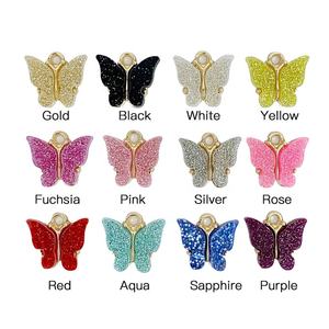 Paso Sico DIY mariposa dorada brillante acrílico 12 colores DIY colgante de dijes para <span class=keywords><strong>uñas</strong></span> colgante decoración de <span class=keywords><strong>uñas</strong></span> 13*15mm 3D - Product Image 5