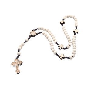 Collier de prière en bois avec croix, style vintage, unisexe, bijoux - Product Image 4