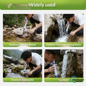Blue Water Filter Straw With Strap For Outdoor Camping Hiking All Seasons 1PC - Product Image 6