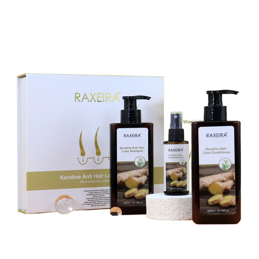 Private Label Hair Conditioner Products Keratin Serum Ginger Hair Growth Shampoo And Conditioner Professional Hair Care Set